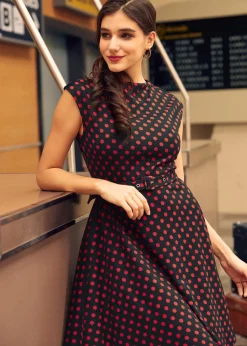 BTC Elegance Anew Fit & Flare Dress Dotty Dot