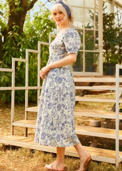 BTC Enchanted Meadow Toile Dress Blue Toile Clearance