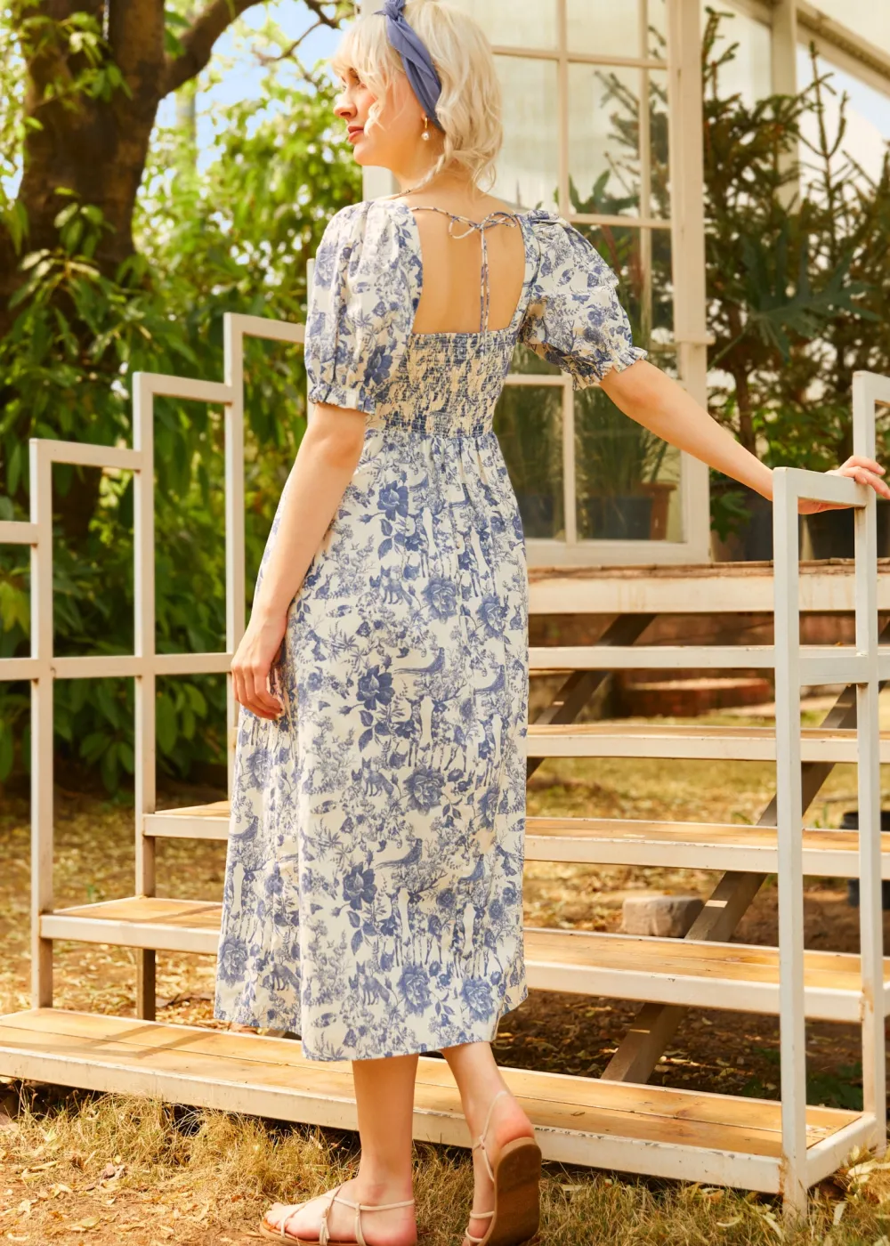 BTC Enchanted Meadow Toile Dress Blue Toile Clearance