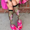 English Rose Black Sheer Knee High Sock Online