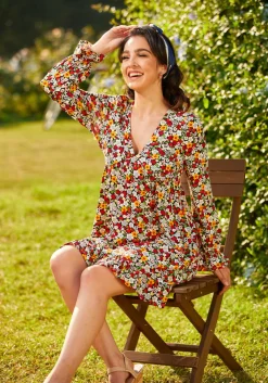 ModCloth Ever So Sweetly Babydoll Dress Berry Blooms New