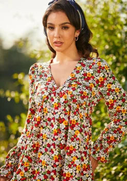 ModCloth Ever So Sweetly Babydoll Dress Berry Blooms New