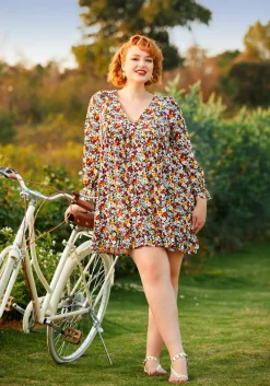 ModCloth Ever So Sweetly Babydoll Dress Berry Blooms New