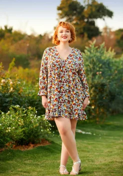 ModCloth Ever So Sweetly Babydoll Dress Berry Blooms New