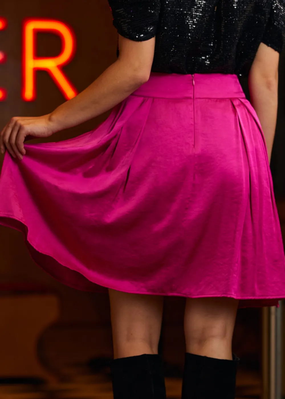 Everyday Enchantment Pleated Skirt Magnificent Magenta Discount