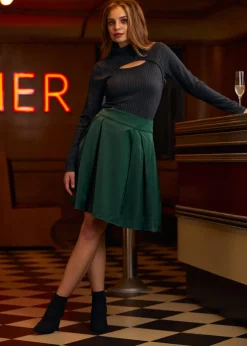 Everyday Enchantment Pleated Skirt Enchanting Emerald Discount