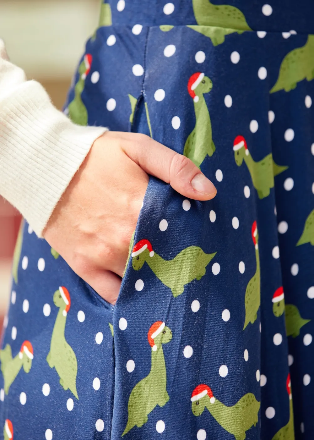 ModCloth Excellence Attained Knit Midi Skirt Navy Dino Sale