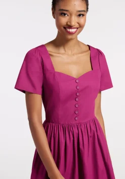 ModCloth Fabulous Fit And Flare Shirt Dress Raspberry Sale