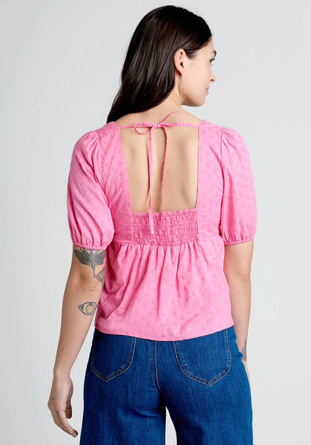 Hangzhou HS Fashion Corporation Ltd. Farming Daisies Babydoll Top Pink Dots Hot