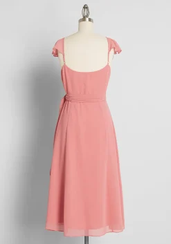 Hutch Feels Like Summer Midi Wrap Dress Pink Clearance