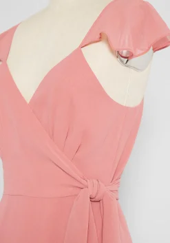 Hutch Feels Like Summer Midi Wrap Dress Pink Clearance