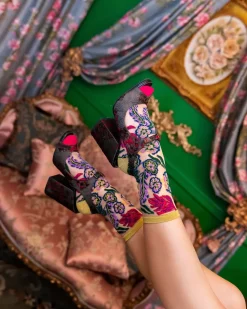 Festive Floral Sheer Crew Sock Discount