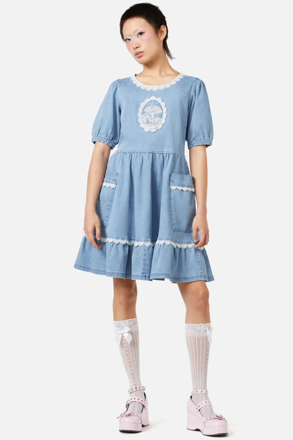 Field Shroom Denim Dress Discount