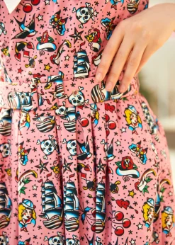 Find Me in Palm Springs Fit & Flare Dress Nautical Ink Sale