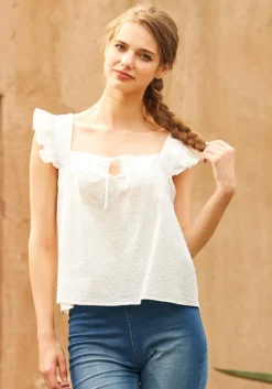 Fit To Be Tied Top White Outlet