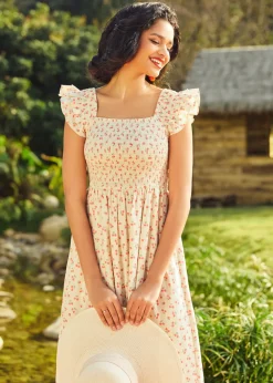 Flair and Square Babydoll Dress Coral Charm Best