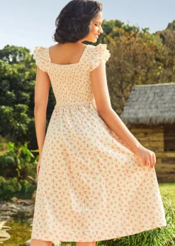 Flair and Square Babydoll Dress Coral Charm Best