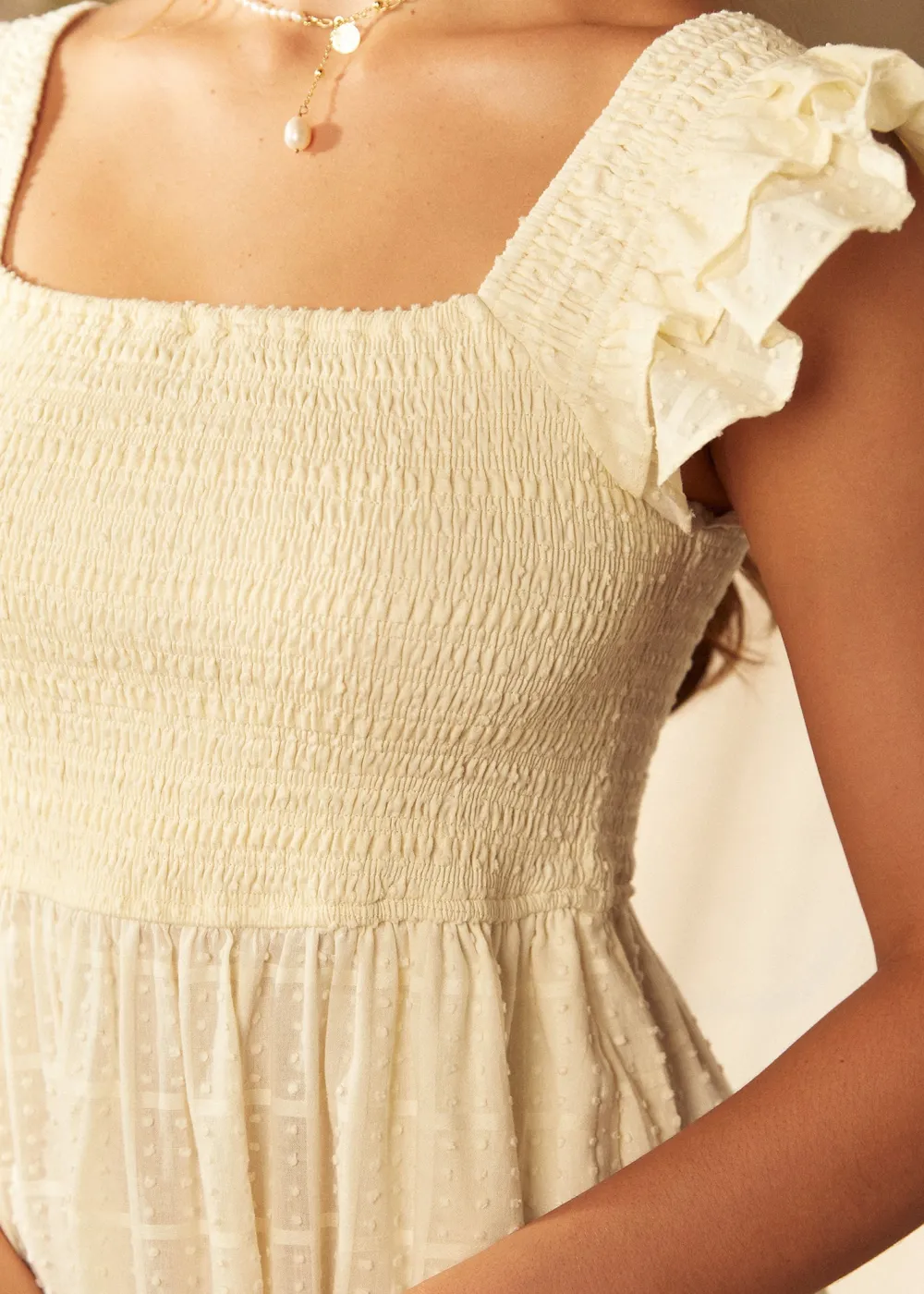 BTC Flair and Square Babydoll Dress White Outlet