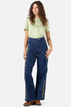 Flower Child Embroidered Jean New