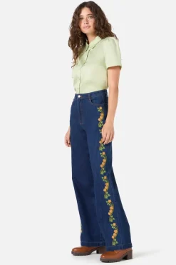 Flower Child Embroidered Jean New
