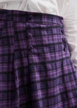 Forever in Fashion Pleated Skirt Plum Harvest Plaid Sale