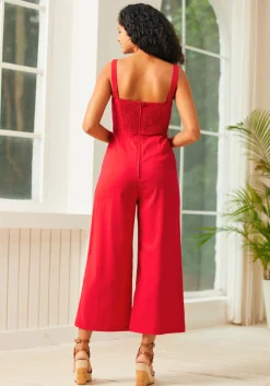 BTC Funky Flare Jumpsuit Red Sale