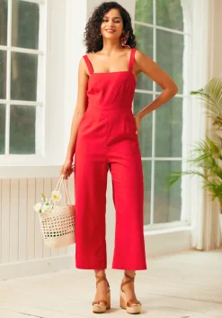 BTC Funky Flare Jumpsuit Red Sale