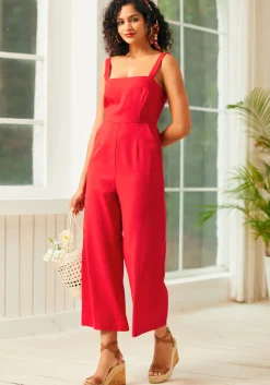 BTC Funky Flare Jumpsuit Red Sale