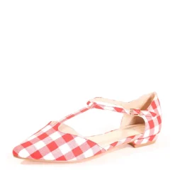 Garden Gingham T-Strap Flats Discount