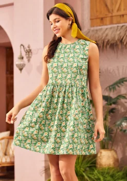 BTC Gathering Wild Flowers Dress Green Floral Sale
