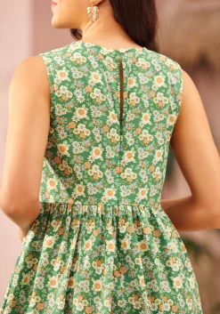 BTC Gathering Wild Flowers Dress Green Floral Sale