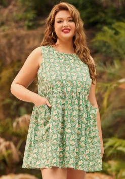 BTC Gathering Wild Flowers Dress Green Floral Sale