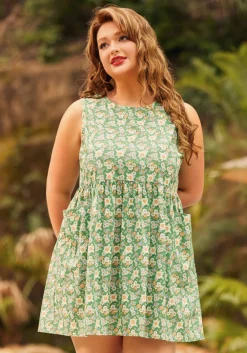 BTC Gathering Wild Flowers Dress Green Floral Sale