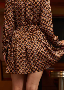 BTC Geo Pleated Mini Skirt Golden Hour Geo Sale