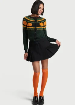 ModCloth Give 'Em Pumpkin To Talk About Fair Isle Cardigan Black Pumpkin Best