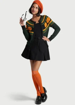 ModCloth Give 'Em Pumpkin To Talk About Fair Isle Cardigan Black Pumpkin Best