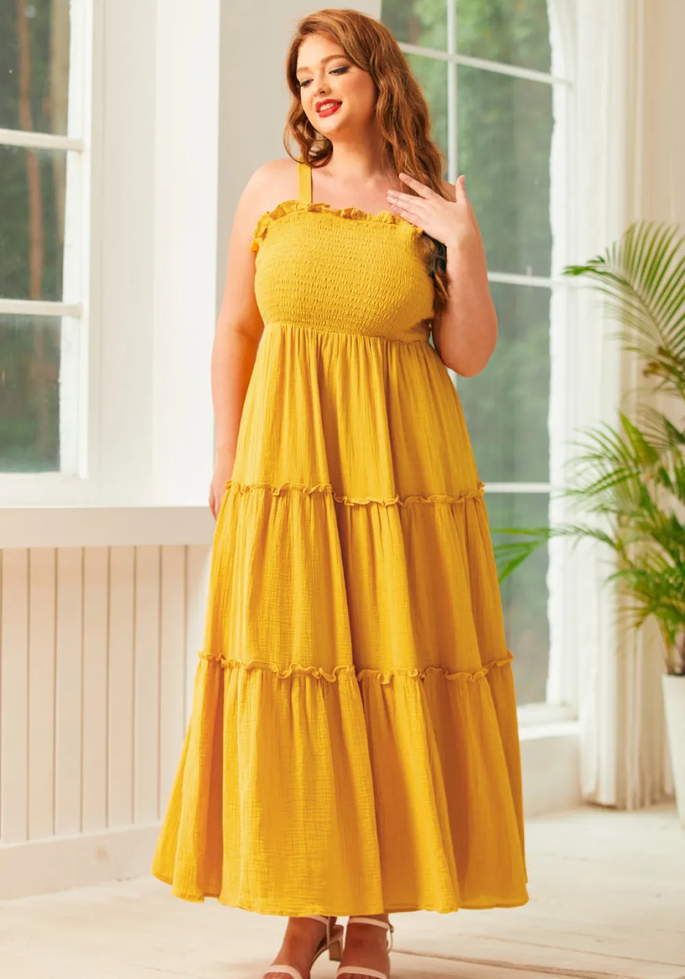 Glimmering Goddess Maxi Dress Gold Nugget Clearance