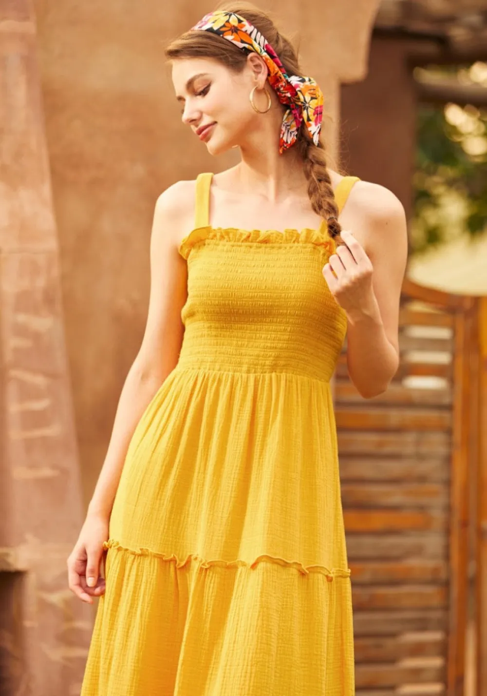 Glimmering Goddess Maxi Dress Gold Nugget Clearance