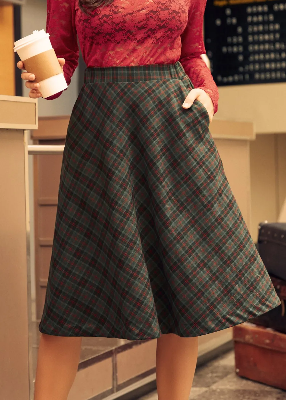 BTC Golden Hour Gal Midi Skirt Merry Lumberjack Dream Outlet