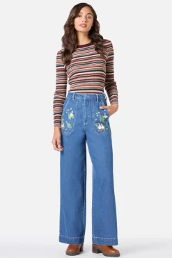 Goose Embroidered Denim Jean Clearance