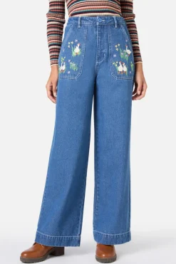 Goose Embroidered Denim Jean Clearance