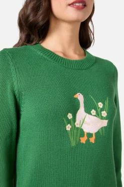 Goose Embroidered Knit Jumper Best