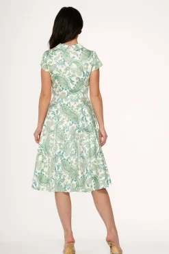 Orchid Bloom Clothing Green Paisley Swing Dress