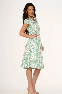 Orchid Bloom Clothing Green Paisley Swing Dress