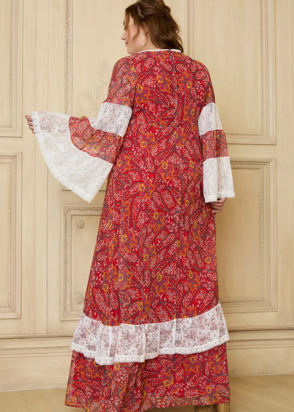 ModCloth x Gunne Sax GUNNE SAX by ModCloth Josephina Bell Sleeve Dress - Limited Edition Boheme Paisley Hot