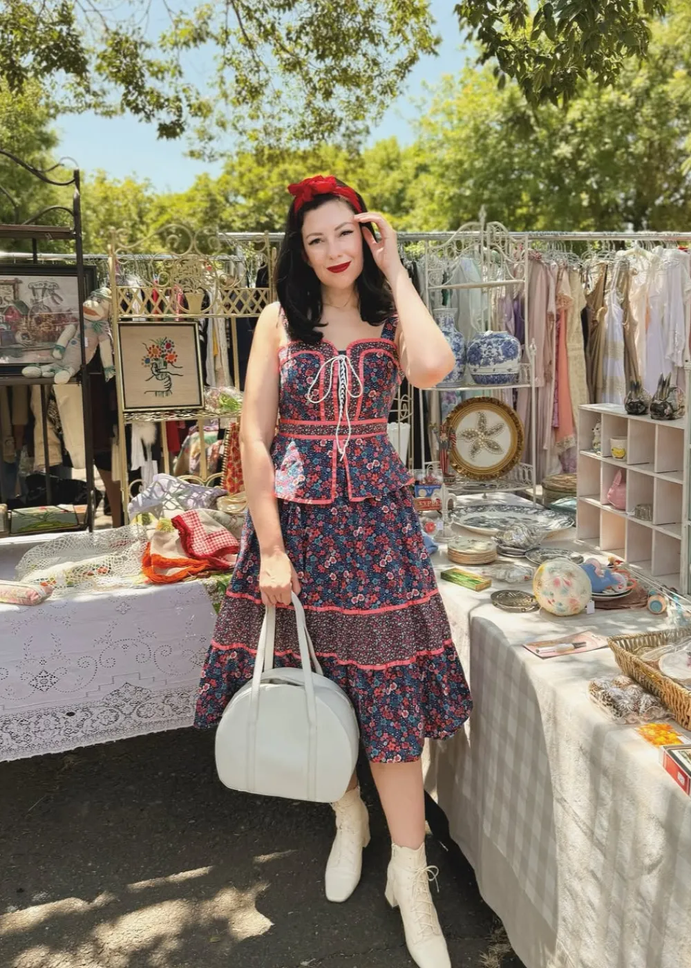 ModCloth x Gunne Sax GUNNE SAX for ModCloth Grace Peplum Midi Dress Circe's Crown Outlet