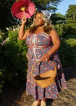 ModCloth x Gunne Sax GUNNE SAX for ModCloth Grace Peplum Midi Dress Circe's Crown Outlet