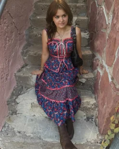 ModCloth x Gunne Sax GUNNE SAX for ModCloth Grace Peplum Midi Dress Circe's Crown Outlet