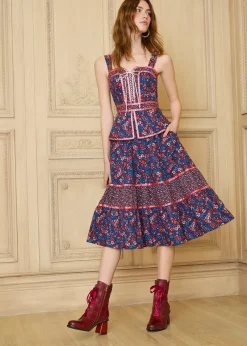 ModCloth x Gunne Sax GUNNE SAX for ModCloth Grace Peplum Midi Dress Circe's Crown Outlet