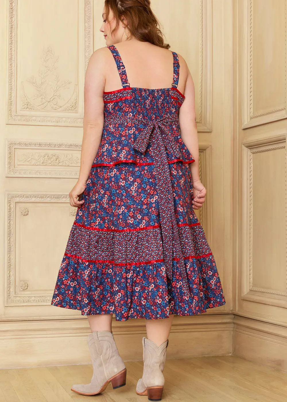 ModCloth x Gunne Sax GUNNE SAX for ModCloth Grace Peplum Midi Dress Circe's Crown Outlet